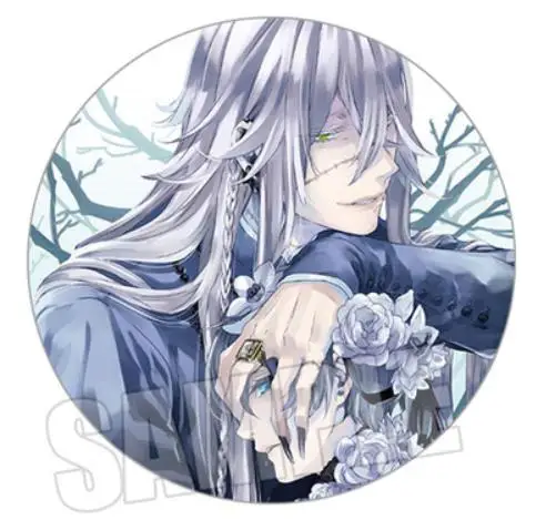 Kuroshitsuji Ciel Phantomhive Sebastian Grell Sutcliff Undertaker Butler  Anime Metal Badge Brooch Pins