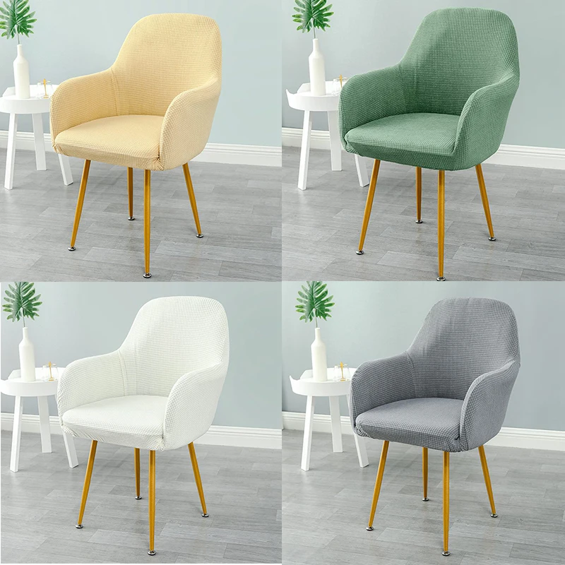 

Dining Chair Cover Office Chairs Solid Color Elastic Slipcover Stretch