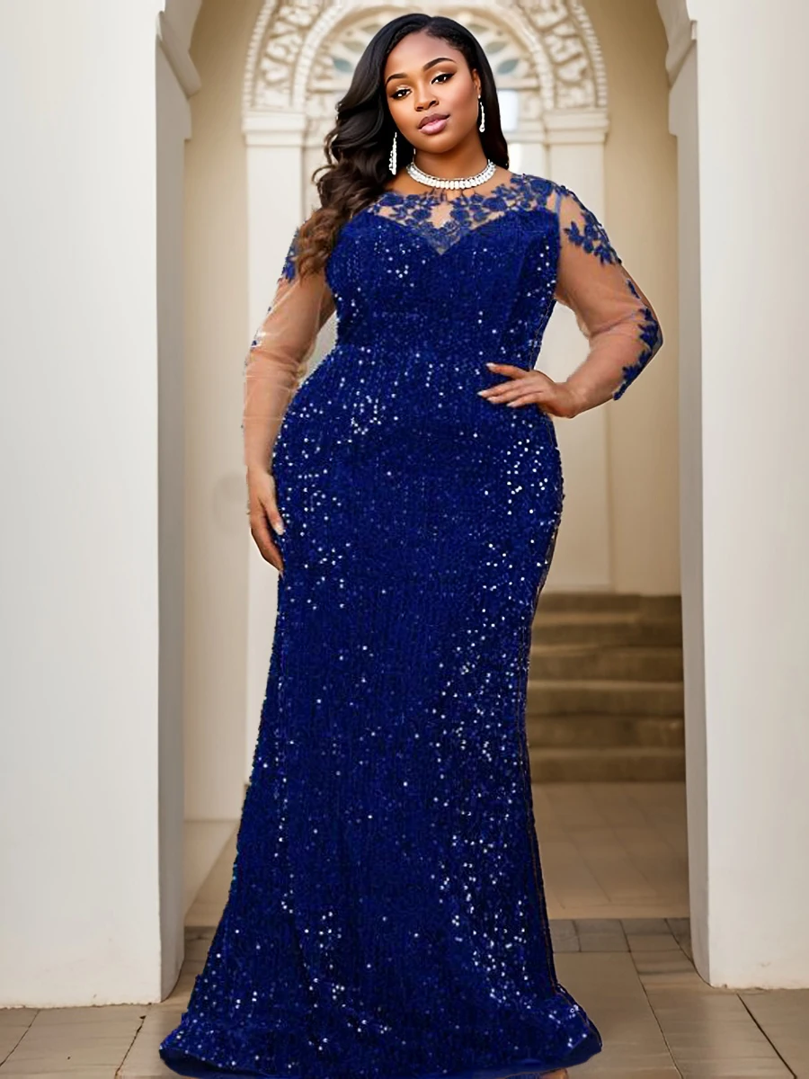 فستان طويل للحفلات المسائية من Curve مزين بالدانتي...