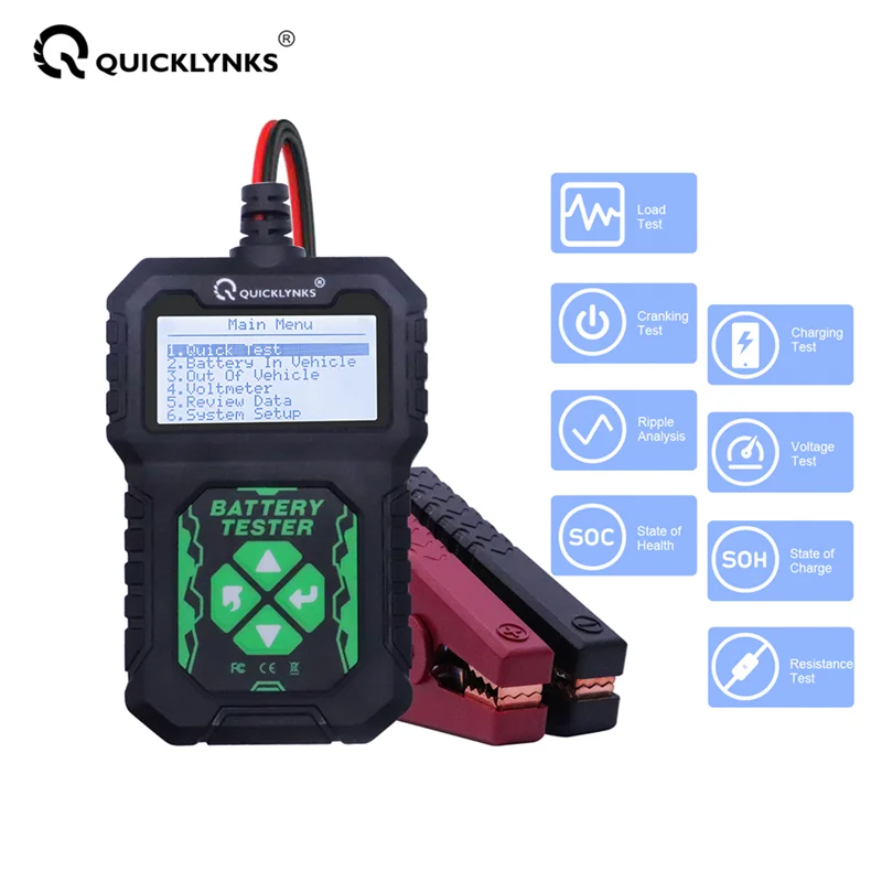 Quicklynks Ba107 Car Battery Tester 12v 1002000cca Cranking Charging