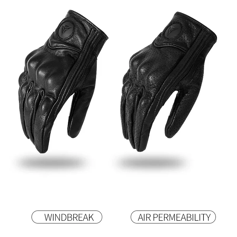 Premium Leather Motorcycle Gloves - Unisex Winter Riding Gear