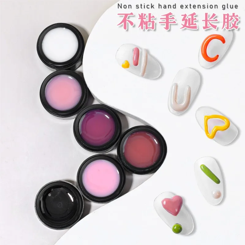 15ML/Jar Non Stick Hand Solid Extension Nail Gel Clear Pink