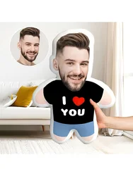 Customizable Photo Pillow with Face and Body Design - Unique Gift - 40cm (Image customization)