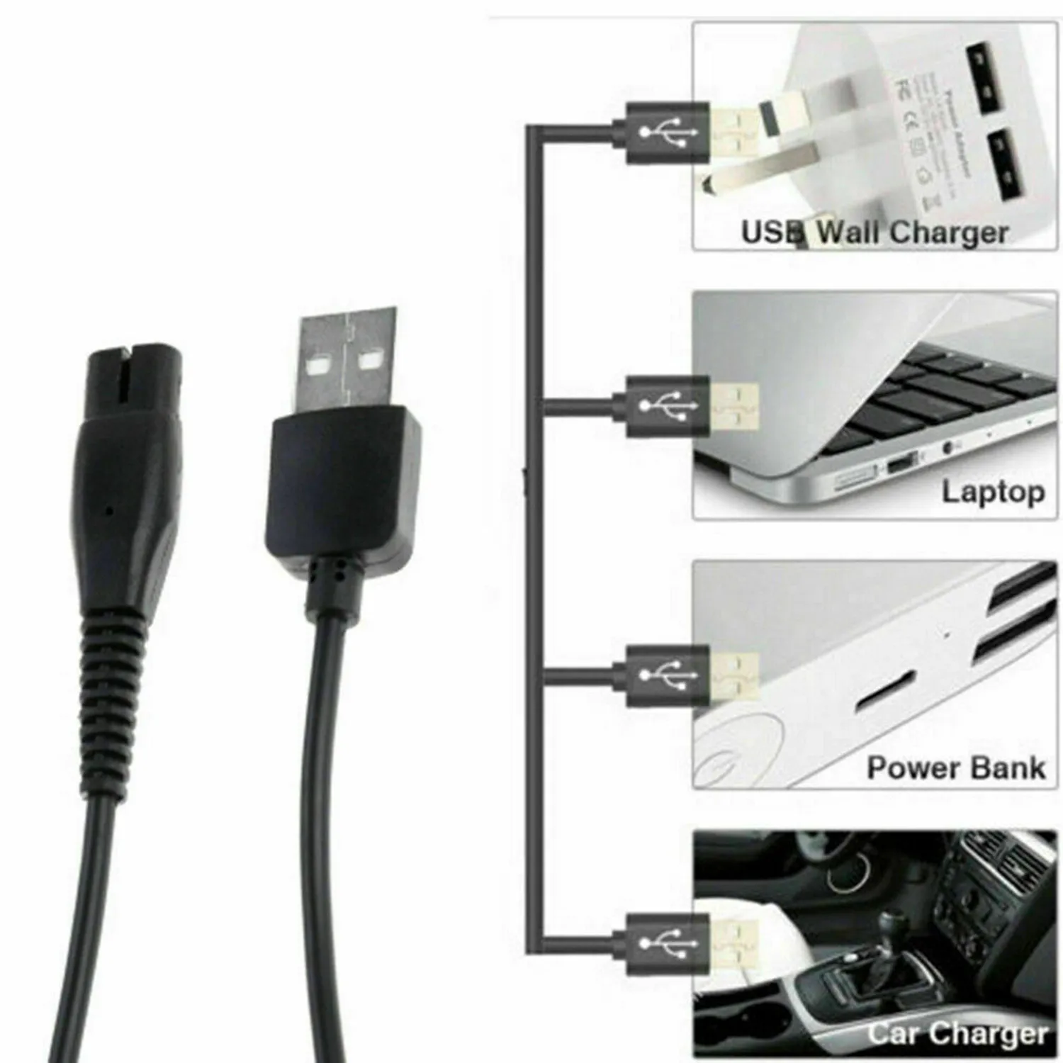 Charging Cable USB Power Charger Cord Cable for Philips OneBlade Shaver/Trimmer A00390 QP2520 charging cable usb charging cable shaver charger