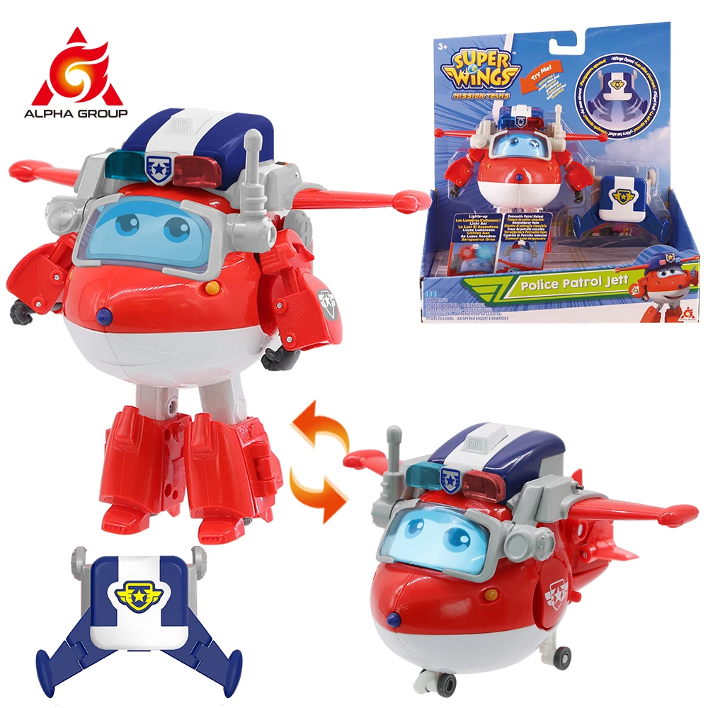 Super wings – avion jouet police patroller + 1 figurine jett police – avion  jouet géant et figurine transform-a-bots jett police jou - La Poste