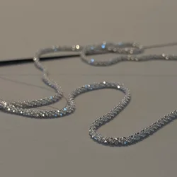 Elegant Sparkling Necklace for Women - Clavicle Chain Choker Fashion Jewelry Gift (Silver color)