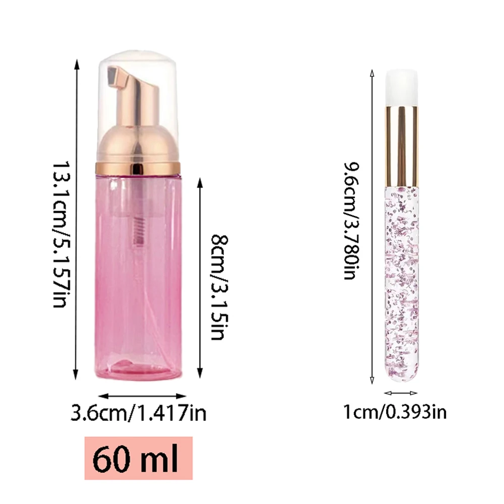 Refillable Bottle Set Eyelash Cleansing Bottle Makeup Tools Pump 20Pcs Eyelash Cleaning Set