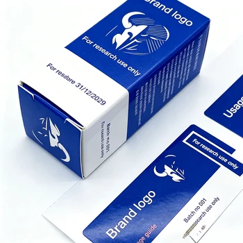 Soluzione Personalizzata per Packaging di Prodotti Cosmetici a Base di Peptidi, Fiale da 3ml 5ml 10ml, Adesivi in Vinile Non Tossici, Scatole di Carta Personalizzate