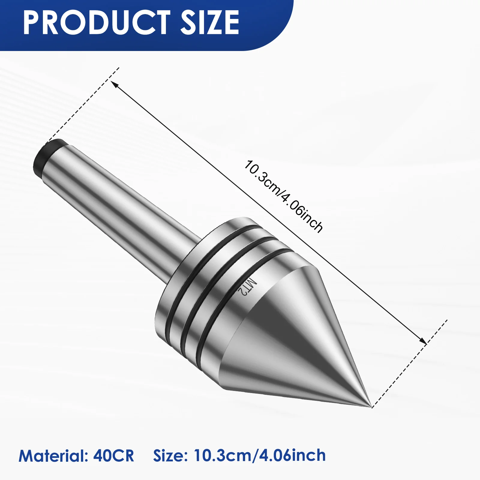 MT2 Precision Live Revolving Center Medium High Speed Bearing Lathe Tool Rotary Center Dustproof Tailstock for Lathe