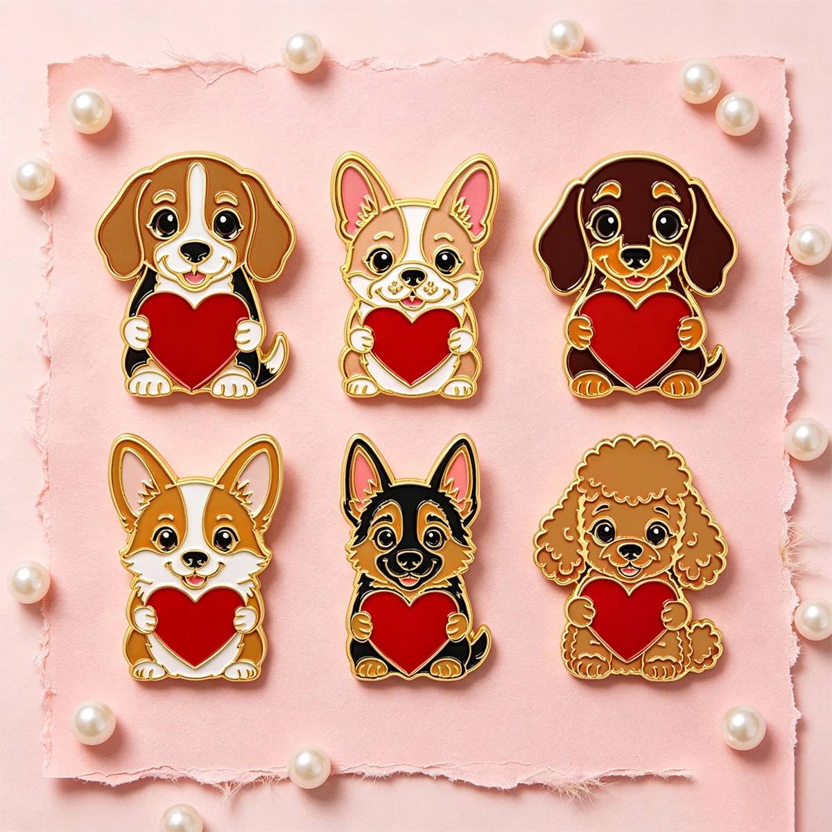 Charming Cartoon Animal Enamel Pin Brooch - Adorable Puppy Otter Design for Backpacks and Clothing Accessories