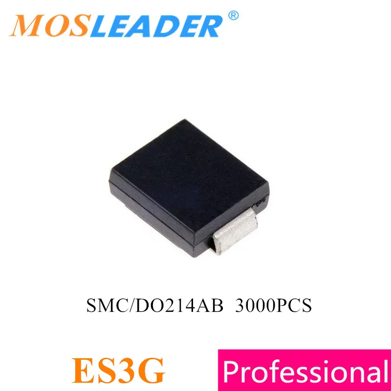 

Mosleader ES3G SMC 3000PCS DO-214AB 3A 400V, сделано в Китае, высокое качество, сверхбыстрое поверхностное крепление, выпрямительный диод
