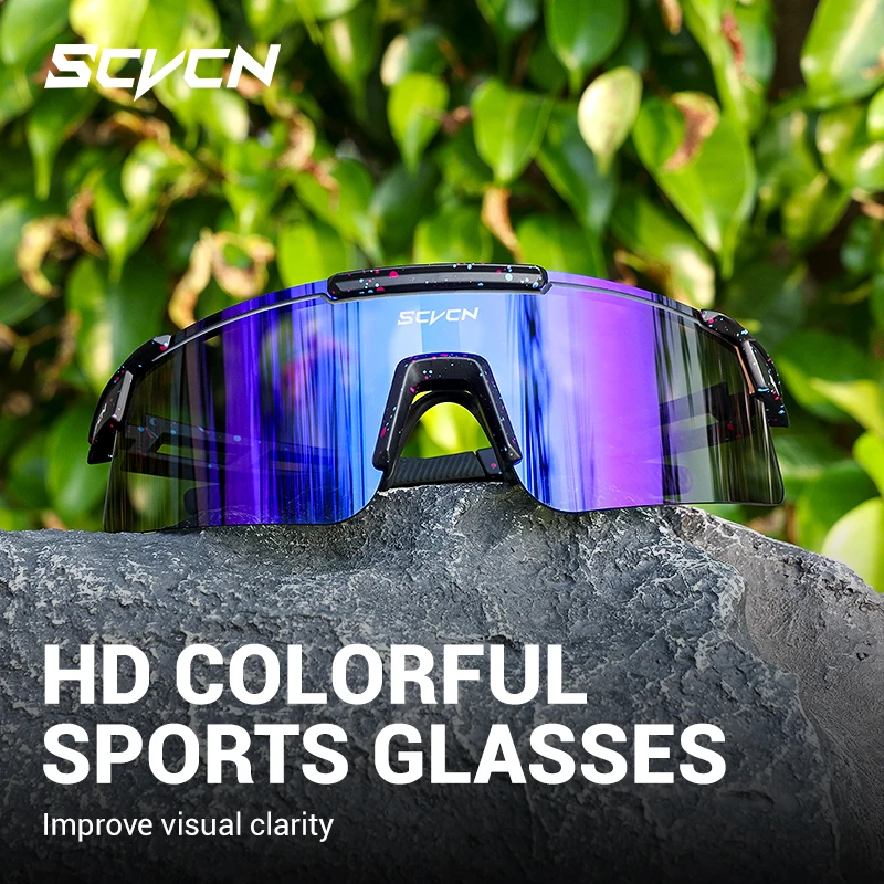 Cycling Sunglasses SCVCN New Men Bicycle Sunglasses Women Outdoor Cycling Glasses MTB Driving Bike Eyewear Sports Running Hiking UV400 Goggles