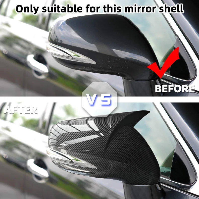 LHD 렉서스 IS350 IS250 ES350 2008-2012 M 혼 스타일 카본 파이버 글로시 블랙 윙 리어뷰 미러 커버 캡 케이스 트림 한 쌍