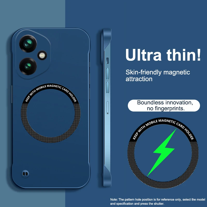 Frameless Slim Matte Magnetic Hard Case with MagSafe Wireless Charging Compatibility