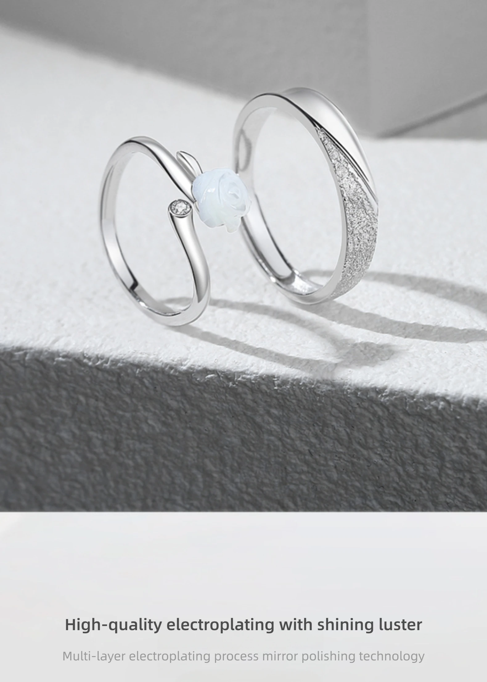 White Rose Couple Rings 12 White Rose Couple Rings Sbf27f681ce1847679cd505dd42684521J
