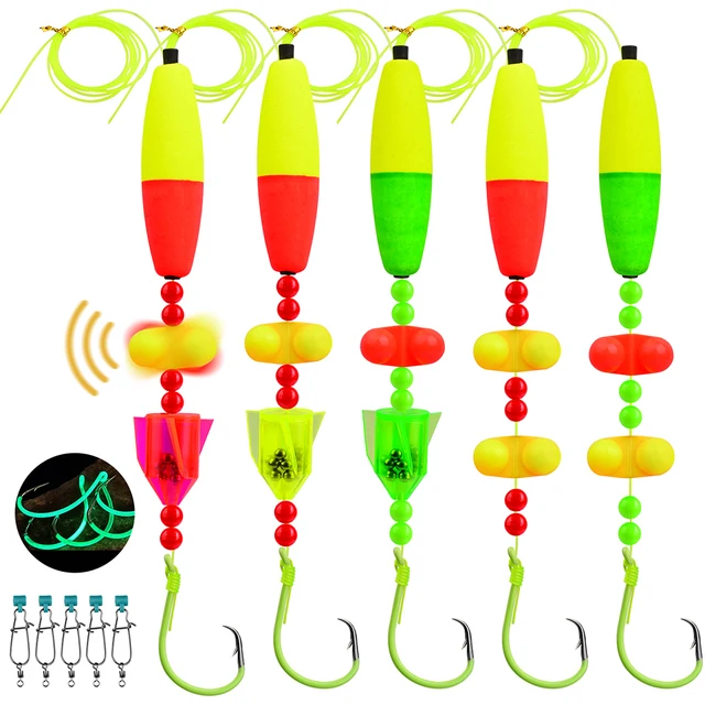 Visulong Catfish Fishing Rig Kit - Double Rattle Beads & Circle Hooks 6/0 8/0 For Big Catfish