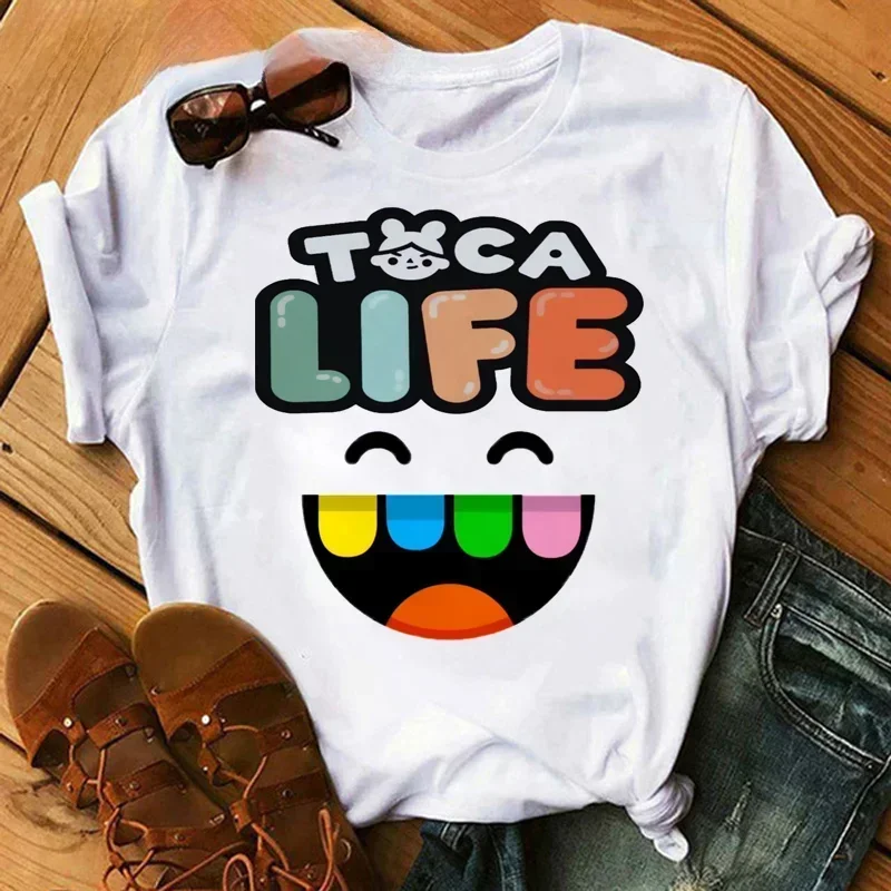 2025 Toca Life World Print Children T Shirt Summer Cotton Casual Tshirt Kid Boy Girl Clothes Toca Boca Game Graphic Top Baby Tee 2