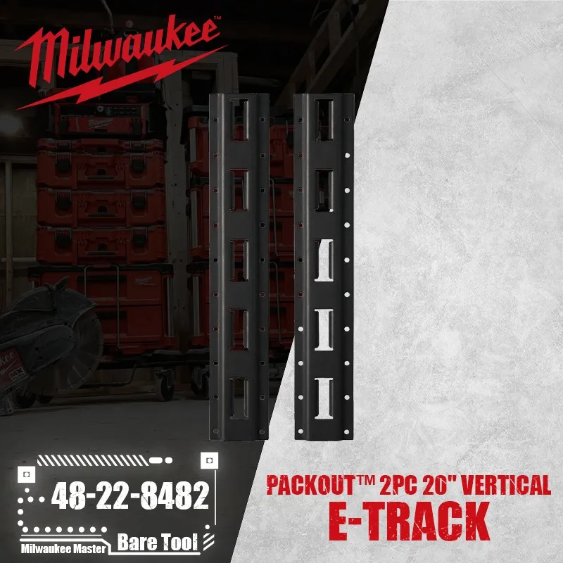Milwaukee 48-22-8482 2Pc 20 "E-Track Verticale Per Packout™Scaffali Per Scaffalature Accessori Per Elettroutensili