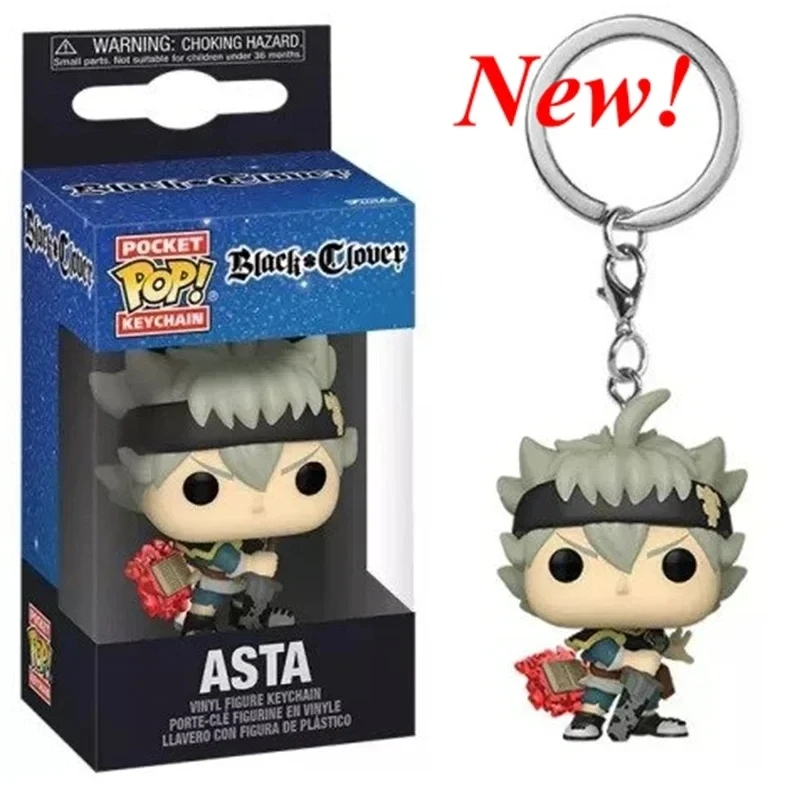 Newest Funko Vinyl Action Figure Keychain - Black Clover Characters Collectible Toy with Box