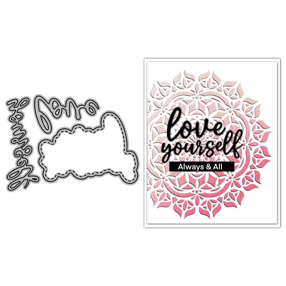 Mangocraft Scash Love Yourself Diy Metal Cutting Dies Goffratura Scrapbooking Cut Dies For Handmade Cards Diary Best Wishes