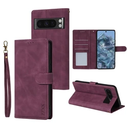 Elegant Leather Wallet Case with Card Slot & Photo Frame - Magnetic Flip Cover - Google Pixel 8 Pro (Wine red)