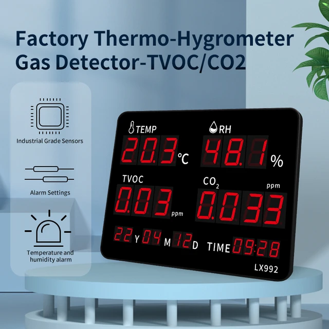 Digital Temperature Humidity Clock Indoor Big LCD Electronic Thermometer Hydrometer  Meter With Stand Hygrometer Humidity Gauge - AliExpress