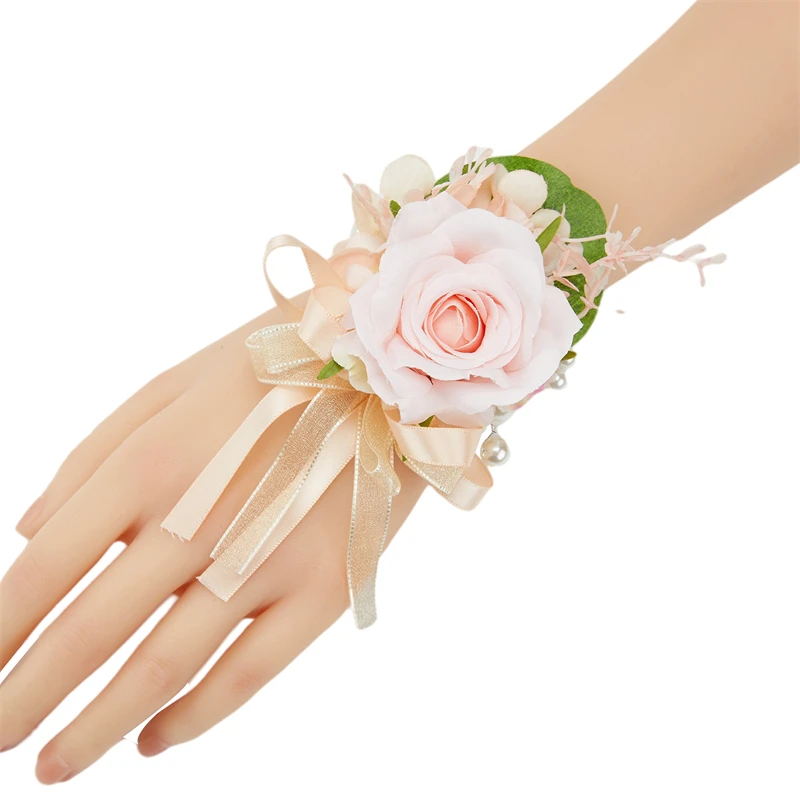 Hochzeit Blume Im Knopfloch Silk Rosen Corsage Brautjungfer Hight Qualität Armband Blumen Zeuge Mann Knopfloch Anzug Zubehör Broche – Detail 18