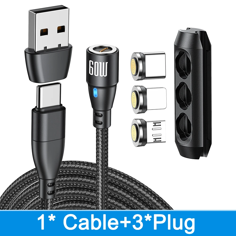 60W Magnetic USB-C Fast Charging Cable with Micro Magnetic Connector
