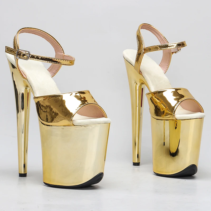 Leecabe 20CM/8Inch PU upper Platform Sandals  party High Heels Shoes Pole Dancing Shoes