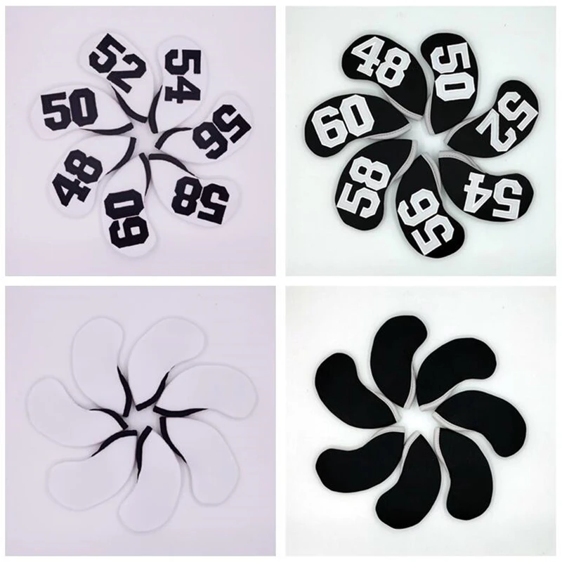 7Pcs Golf Zeppe Copricapo Panno Di Nylon Golf Sand Wedge Set Copritesta 48/50/52/54/56/58/60 Gradi