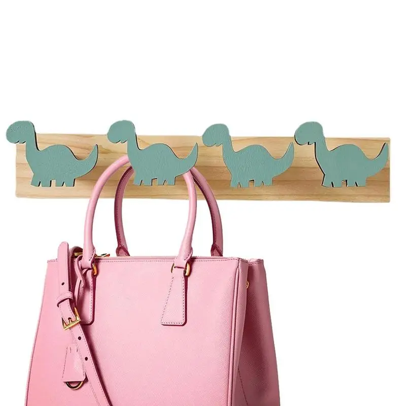 

Dinosaur Hook Belt Hooks Cute Coat Hat Door Hanger Multifunction Wooden Individual Towel Hook for Kids Door Hanger