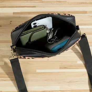 حقيبة كروس بطبعة جلد الفهد للنساء، حقيبة كتف كاجوال عصرية، محفظة خفيفة الوزن، متعددة الاستخدامات للمكتب، يوميًا، للخروج 4