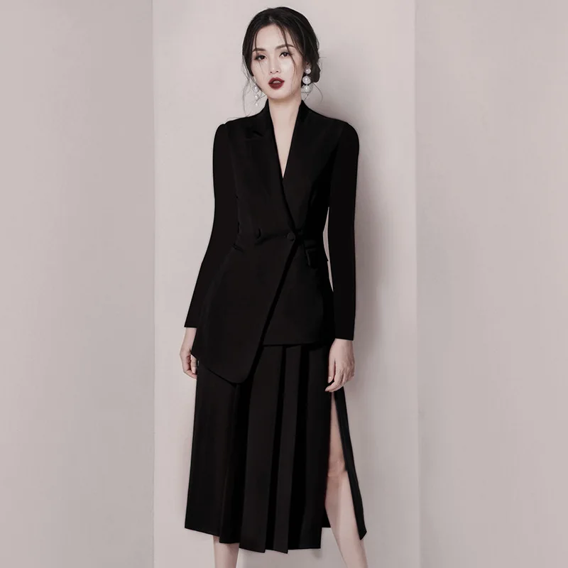 

2022 Autumn And Winter Women Fashion Dignified Atmosphere Banquet Two-piece Suit Skirt