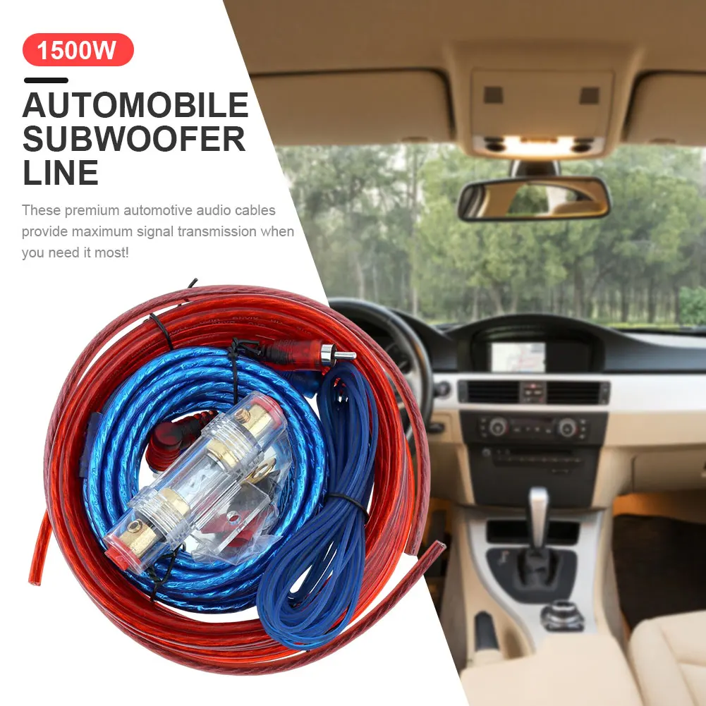 1500W Audio Speakers Wiring Kit 8GA Car Subwoofer Cable 18GA Subwoofer Speaker Line for Car Modification for Auto Vehicle Parts