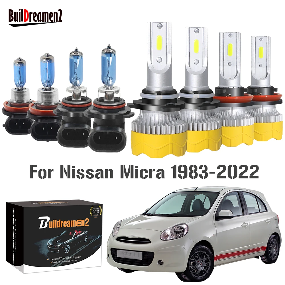 4 X Car Front Headlight LED Halogen Bulb Headlamp High Low Beam 12V For