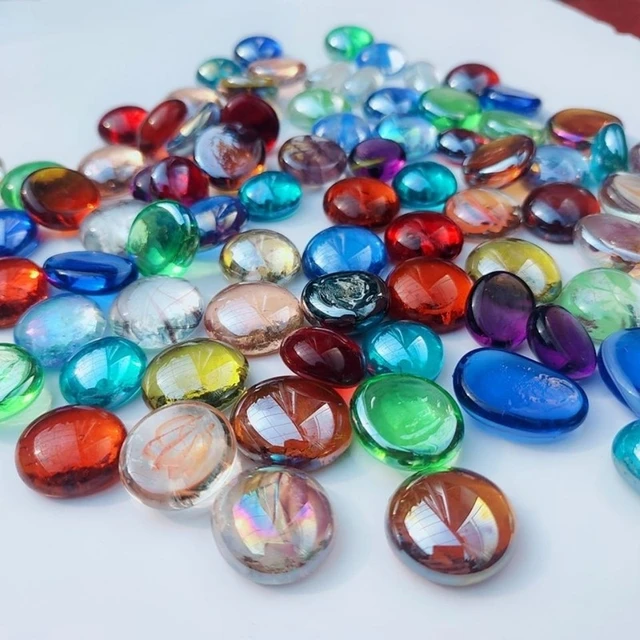 Flat Glass Marbles 100pcs Glass Beads Stones Pebbles Gems For Vases Fillers  Aquarium Supplies Table Scatter Party Decoration - Party Favors - AliExpress