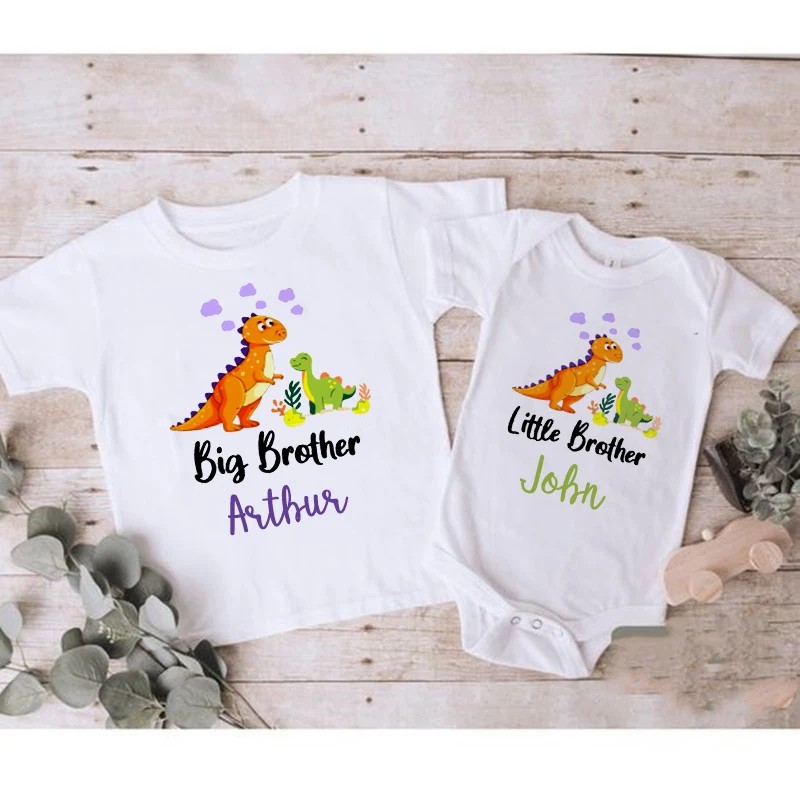 Personalised Big Little Brother Siblings Matching T Shirt Custom