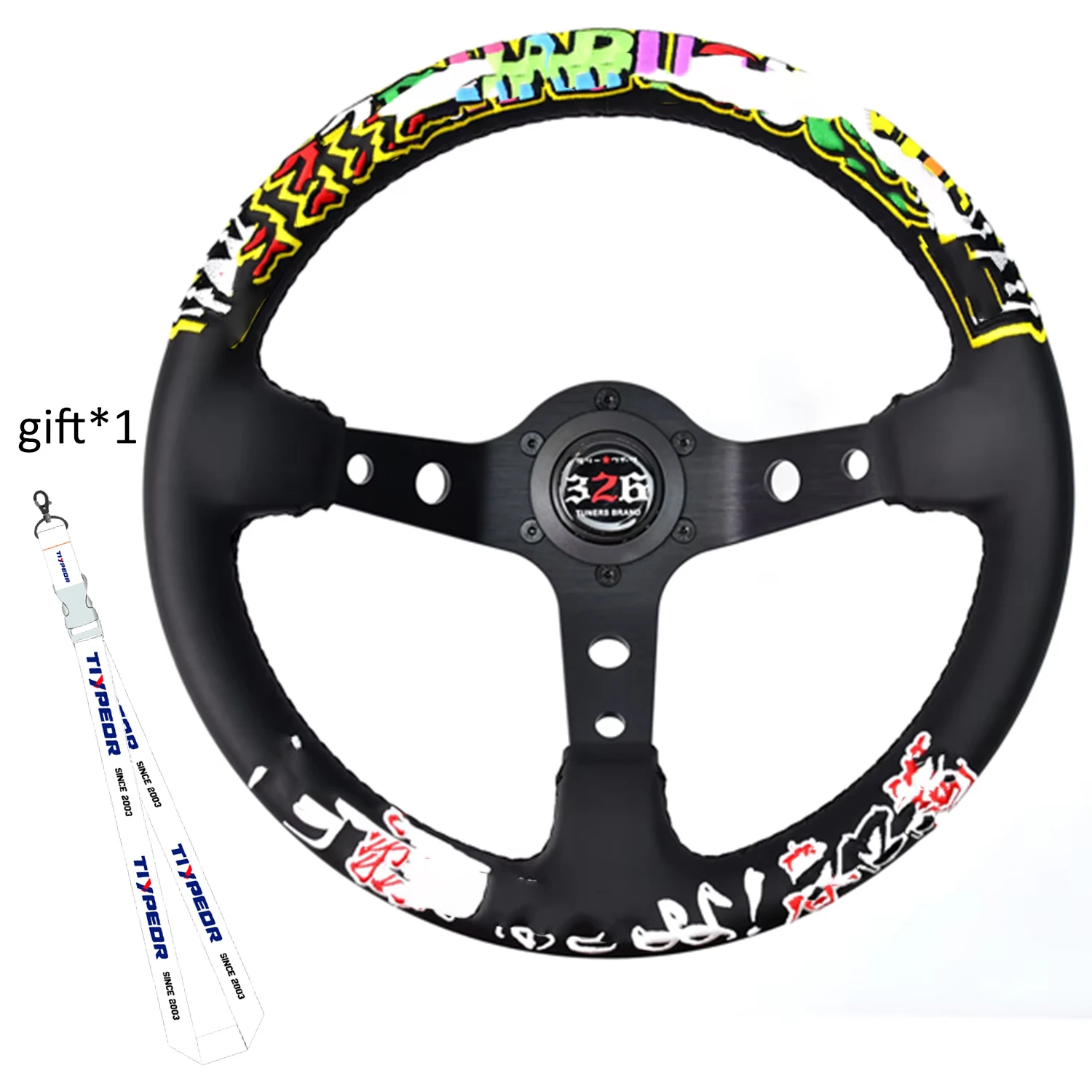 スポーツ 326 パワー 320 ミリメートル高品質刺繍ステアリング