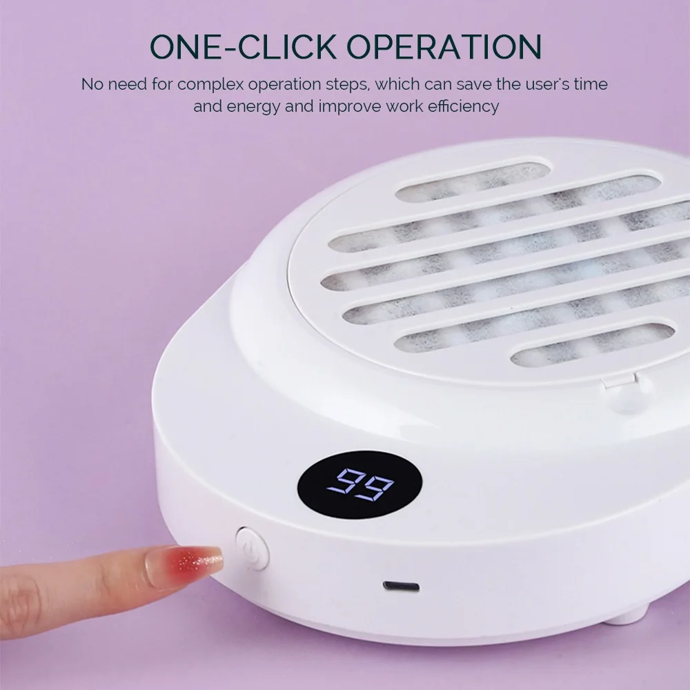 4000RPM Mini Nail Dust Extractor Nail Dust Collector Fan Vacuum Cleaner Grinding and Nail Removal Nail Art Manicure Machine