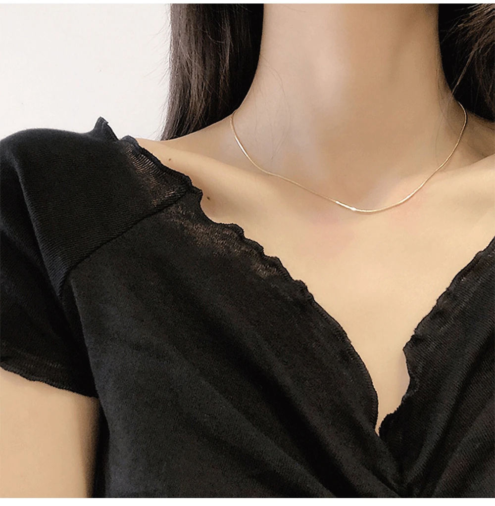 Collana a catena snake da donna in acciaio inossidabile_voghion.com