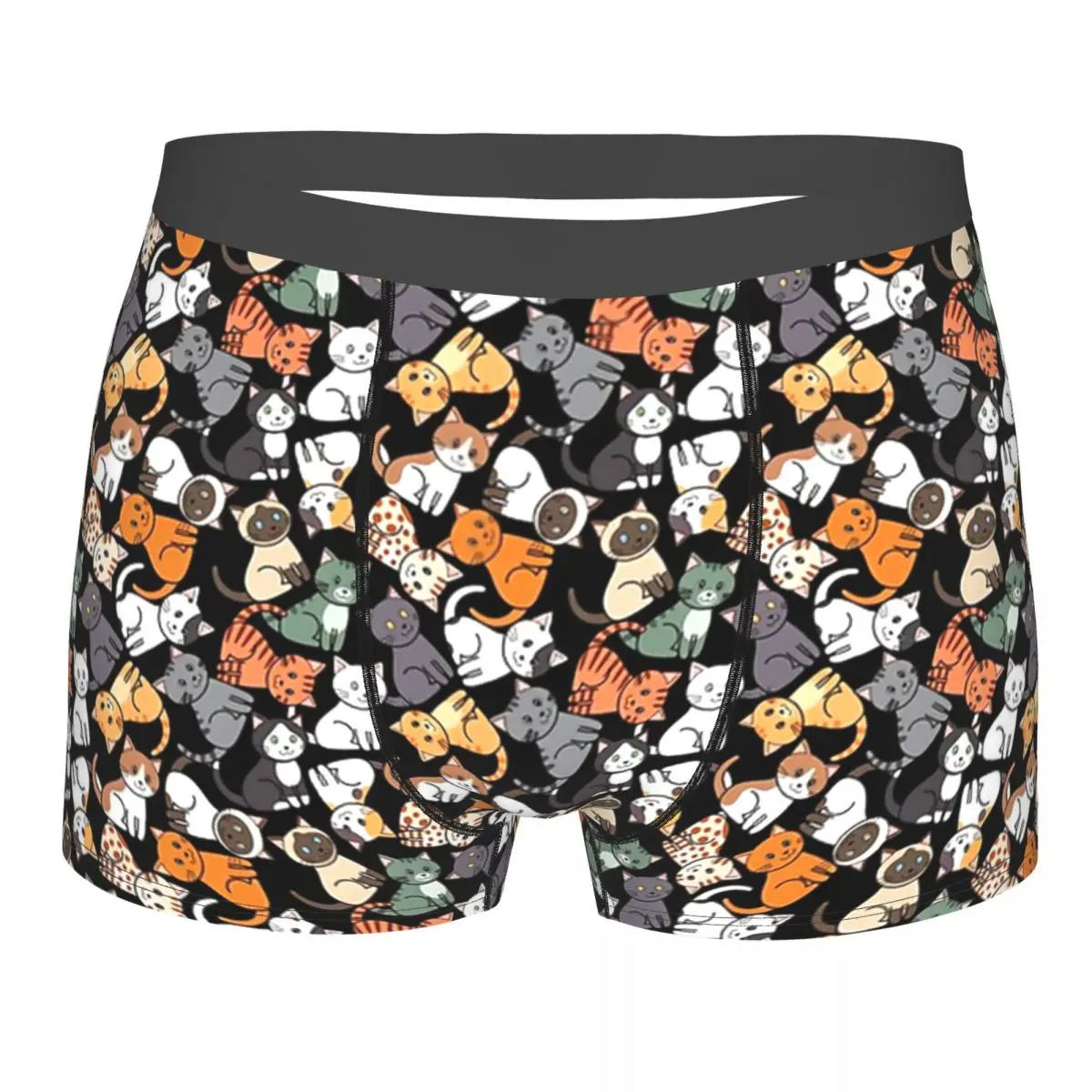 CATS (BLACK) Underpants Breathbale Panties Male Underwear Print Shorts Boxer Briefs