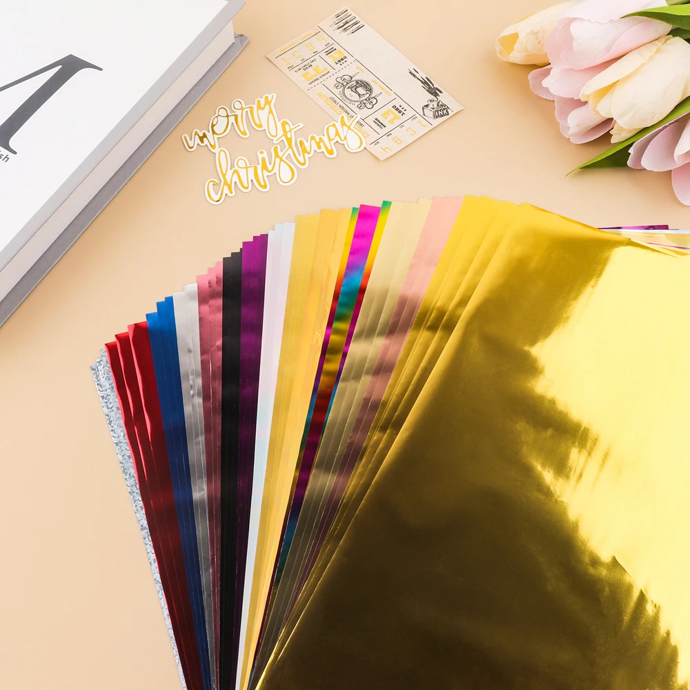 레이저 프린터 라미네이터용 토너 반응 포일 시트, 핫 스탬핑 홀로그램 포일 페이퍼 롤, DIY 카드 공예용, 세트당 50 개  Best5