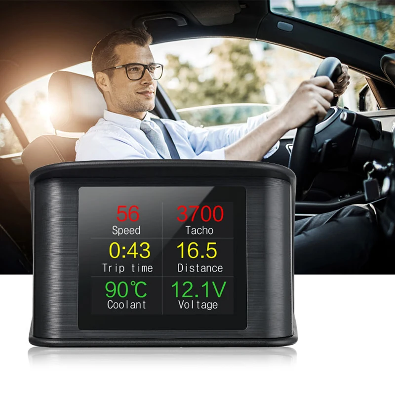 

Дисплей на борту автомобиля, цифровой OBD2 измеритель температуры, спидометра и пробега