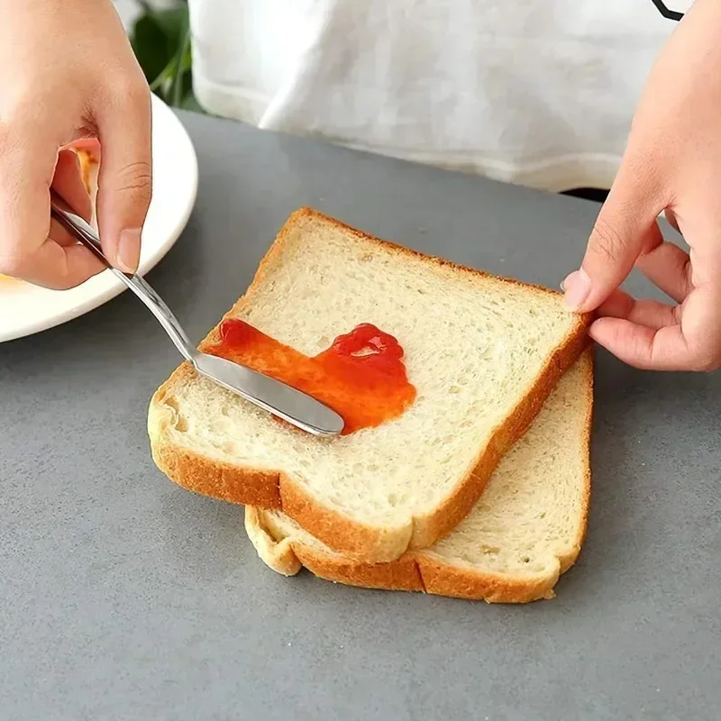 Butter Knife Cheese Knife 1/6PCS Stainless Steel Butter Knife Long Handle Cheese Bread Jam Cutter Multifunctional Western Food Tableware Kitchen Gadgets