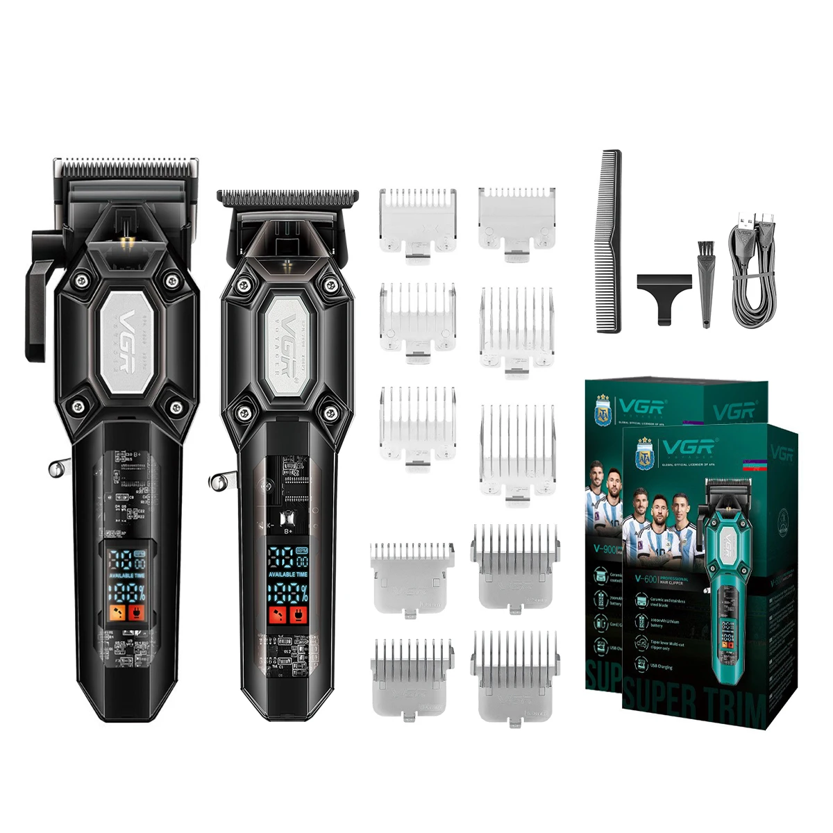 VGR V-600/V-900 مقص الشعر الكهربائية شفافة الجسم ا...