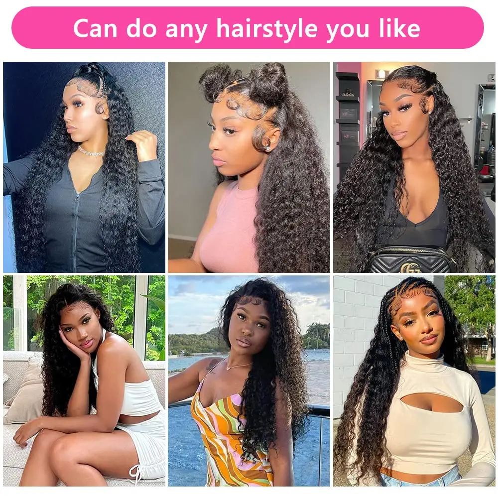 Brazilian Hair Weave Bundles Raw Curly Human Hair Bundles 28 30 32 Inch Water Deep Wave Bundle Remy Virgin Extension 3 4