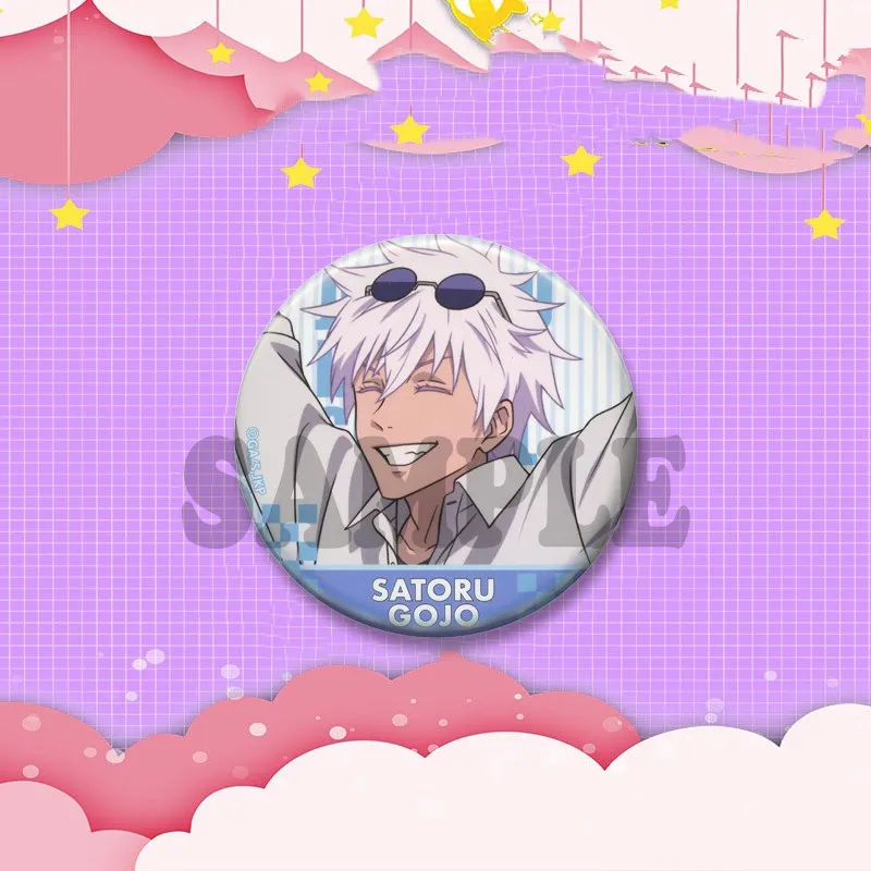 Cartoon Animation Collection Runde Brosche Niedliche Anime Figur Gojo Satoru Abzeichen Schmuck Pins Geschenke für Freunde Tasche Hut Shirt Dekor – Detail 9