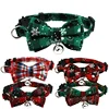 Knitted Snowflake Bow Pet Collar Safety Buckle Detachable Adjustable Pet Tie Christmas Cat Necklace