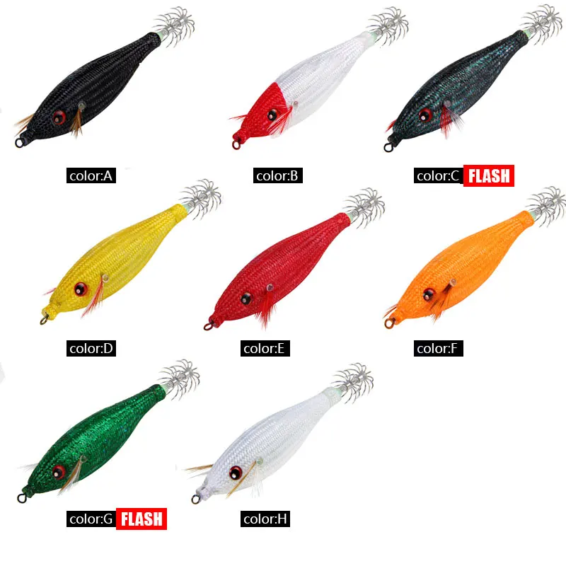 78mm 10g künstliche leuchtende Garnelen Angeln lockt Tintenfisch Haken Jigs 3d Auge Tintenfisch Jigs Tintenfisch Köder Garnelen Meer Angel gerät – Detail 9