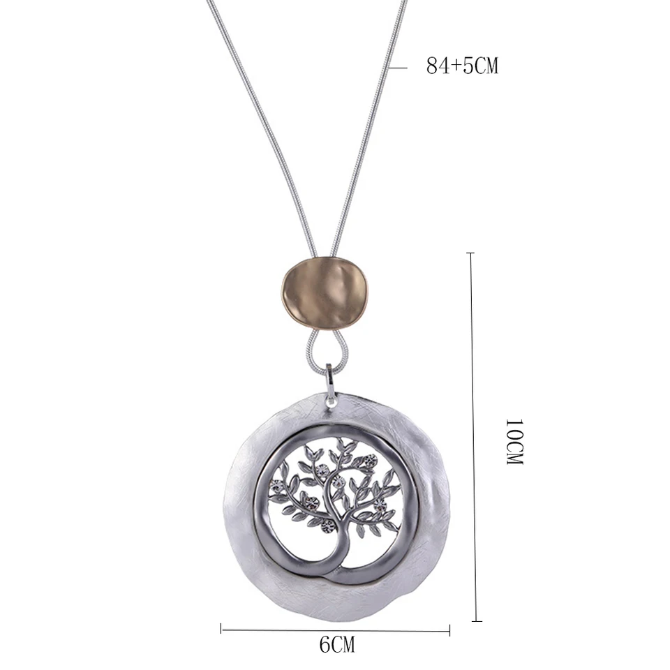 Collana lunga catena di moda Albero celtica della vita con brillante ciondolo di cristallo cz collana collana d'oro fortunato per le donne ragazze (Oro